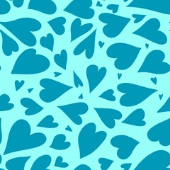 seamless pattern with leaves blue 