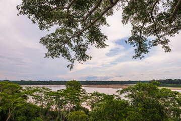 Fototapeta na wymiar Madre de Dios River, Tambopata National Reserve, Puerto Maldonado Amazon Jungle area of Peru, South America