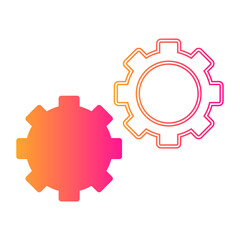 Gears and cogs flat icon for illustration element. Wheelwork engineering icon set
