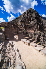 Fototapeta na wymiar Inca Ruins of Ollantaytambo, Sacred Valley of the Incas (Urubamba Valley), near Cusco, Peru, South America