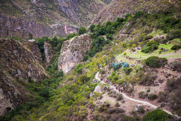 Fototapeta na wymiar Inca Trail, day 1 of trek along the old Inca path, Cusco Region, Peru, South America