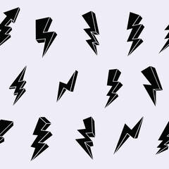 Seamless pattern of thunderbolt , vector illustration