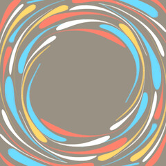 beige cute color illustration frame with color shapes