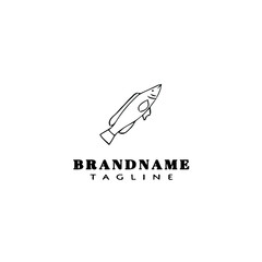 animal fish cartoon logo template icon design black isolated vector illustration