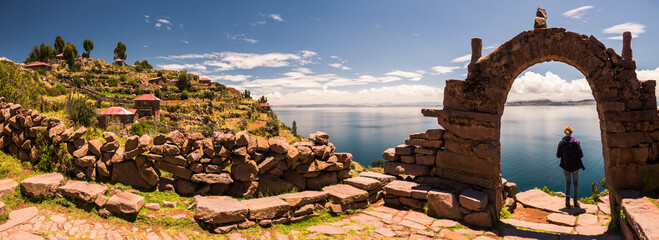 Inca Ruins, Taquile Island, Lake Titicaca, Peru, South America - obrazy, fototapety, plakaty