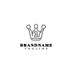 crown logo cartoon icon design template black isolated vector