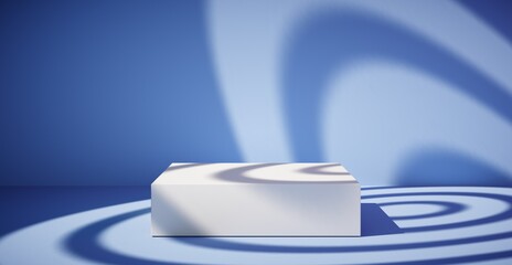 Blank colorful wall background and hard falling shadow. 3D rendering.