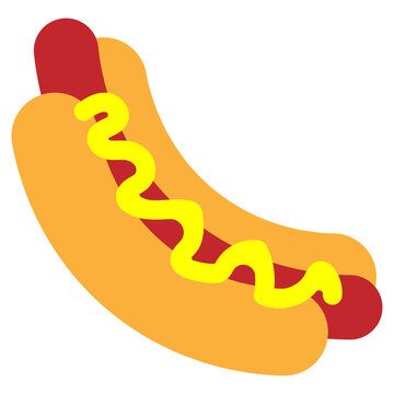 Cartoon hot dog. American food. Food illustration. Sketch drawing. Vector illustration. stock image. 