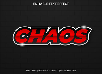 Naklejka premium chaos text effect editable template with bold and abstract style use for business background and company brand