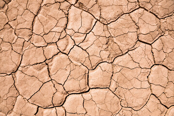 Dry river bed during a drought at El Barreal Blanco de la Pampa del Leoncito, San Juan Province,...