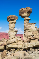 Valley of the Moon (Valle de la Luna), rock formation known as 'the submarine' in the desert of Ischigualasto Provincial Park, San Juan Province, North Argentina, South America