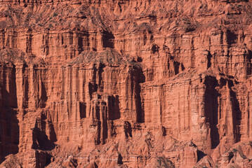 Los Coloradas red cliffs, Valley of the Moon (Valle de la Luna), Ischigualasto Provincial Park, San Juan Province, North Argentina, South America