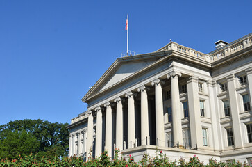 U.S.  Department of the Treasury building - Washington D.C. United States of America - obrazy, fototapety, plakaty