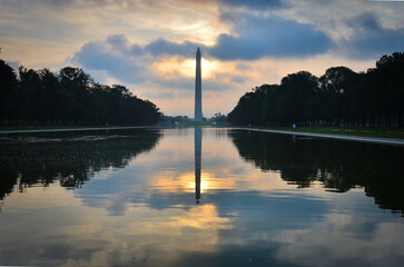 Washington Monument silhouette - Washington DC United States