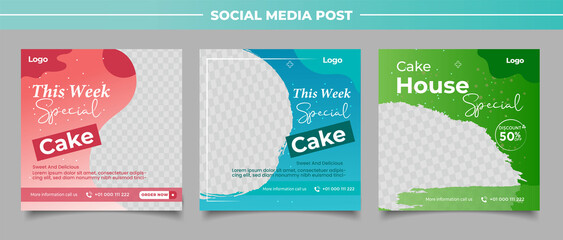special cake banner for social media template post	