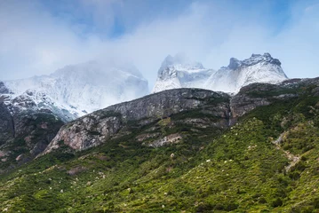 Papier Peint photo Cuernos del Paine Les cornes de Paine, Parc National Torres del Paine (Parque Nacional Torres del Paine), Patagonie, Chili, Amérique du Sud