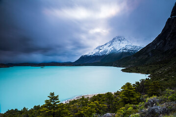 Naklejka premium Nordenskjold Lake (Lago Nordenskjold), Torres del Paine National Park (Parque Nacional Torres del Paine), Patagonia, Chile, South America