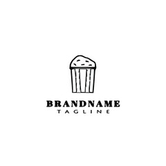 popcorn logo cartoon icon design template black isolated illustration