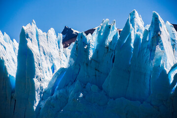 Perito Moreno Glacier, showing ice melting due to global warming and climate change, Los Glaciares National Park, near El Calafate, Patagonia, Argentina, South America