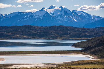 Obraz premium Belgrano Lake (Lago Belgrano) with Andes Mountain Range backdrop, Perito Moreno National Park, Santa Cruz Province, Patagonia, Argentina, South America