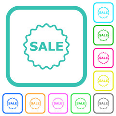 Sale badge outline vivid colored flat icons