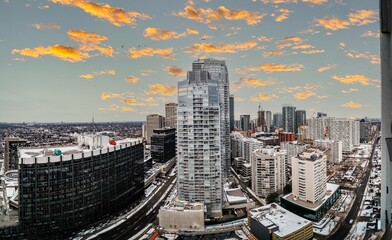 Obraz premium Younge and Davisville ave condos and apartments being built and city scape 