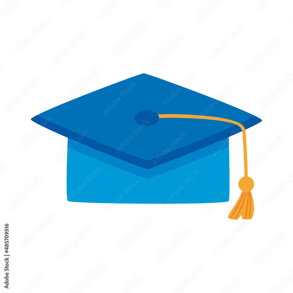 Sticker blue graduation hat