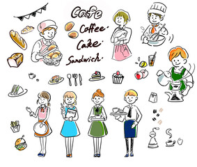 カフェ素材集　cafe Illustration material collection