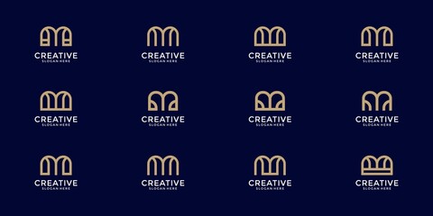 Set of letter m logo design inspiration.