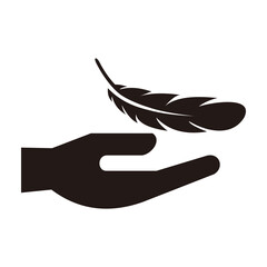 Sensitive icon with soft feather, vector illustration