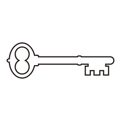 Old door key vector icon illustration