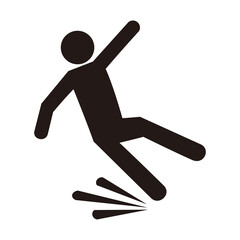 Slippery floor road vector icon on white background