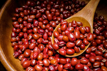 小豆のクローズアップ