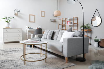 Obraz premium Interior of modern room with stylish sofa