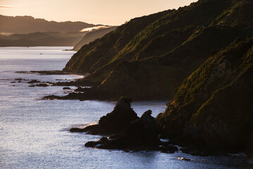 Bay of Islands coastline landscape seen from Tapeka Point, Russell, Northland Region, North Island, New Zealand