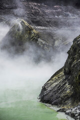 Acid Crater Lake, White Island Volcano, an active volcano in the Bay of Plenty, North Island, New Zealand