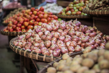Onions at Pyin Oo Lwin Market, Myanmar (Burma)