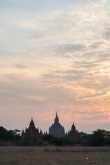 Temples of Bagan (Pagan) at sunrise, Myanmar (Burma)