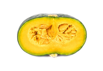 Green pumpkin isolated on the white background