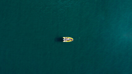 Boat in the middle of Mediterranean sea