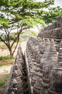 Koe-Thaung (meaning 90,000 Buddha Images), the largest Temple Ruins in Mrauk U, Rakhine State, Myanmar (Burma)