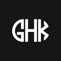 GHK letter logo design on black background. GHK creative initials letter logo concept. GHK letter design.