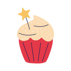 sweet cupcake with star