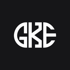 GKE letter logo design on black background. GKE creative initials letter logo concept. GKE letter design.