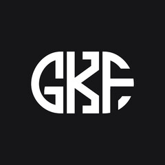 Fototapeta premium GKF letter logo design on black background. GKF creative initials letter logo concept. GKF letter design.