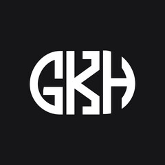 GKH letter logo design on black background. GKH creative initials letter logo concept. GKH letter design.
