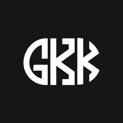 GKK letter logo design on black background. GKK creative initials letter logo concept. GKK letter design.
