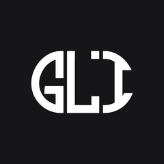 GLI letter logo design on black background. GLI creative initials letter logo concept. GLI letter design.
