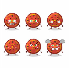Red cookies pig cartoon character with various angry expressions