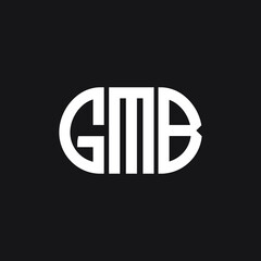 GMB letter logo design on black background. GMB creative initials letter logo concept. GMB letter design.
